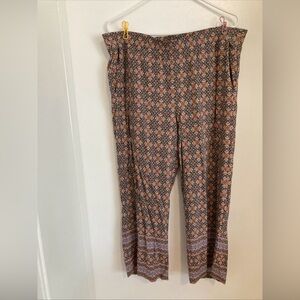 J.Jill geometric tile print cropped wide leg Ryon 1X pants